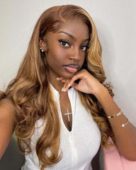 Jennifer | Highlight Honey Blonde HD Lace Frontal & Closure Human Hair Glueless Wig