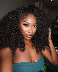 Summer | Afro Kinky Curly Human Hair Flip Over Half Wig