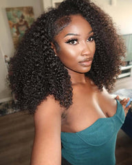 Summer | Afro Kinky Curly Human Hair Flip Over Half Wig