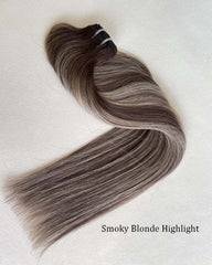Mèches de cheveux naturels pré-colorés blonds et bruns
