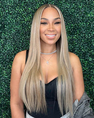 Ariyah | Ash Blonde Highlight HD Lace Glueless Wig