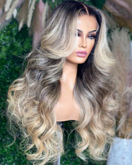 Natalie | Ombre Ash Blonde Ends HD Lace Glueless Wig