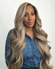 Luna | Dark Roots Ash Blonde HD Lace Glueless Wig