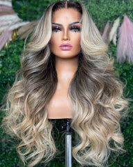 Natalie | Ombre Ash Blonde Ends HD Lace Glueless Wig