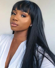 Alena | Straight Hair (no lace) Full Machine Made Bangs Wig