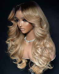 Chloe | Dark roots Honey Honey HD Closure Frontal Glueless Wig