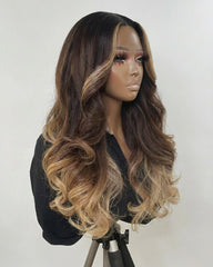 Kenya | Money Piece with Honey Blonde Tips Human Hair Wig