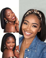 Emmy | Silky Straight Bob Human Hair Headband Wig