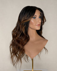 Light Brown Highlight Premium European Hair Lace Top Wig