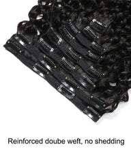 THICK Human Hair Kinky Curly Clip ins