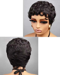 April | Soft Curly Wave Pixie Wig (No Lace)