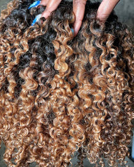 Rosita | Peruca de cabelo humano encaracolado loiro caramelo HD Lace sem cola