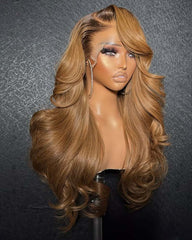 Chaya | Caramel with Dark Roots Body Wave Raw Hair Wig