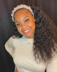 Lara | Perruque bandeau en cheveux humains bouclés