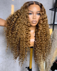 Perruque Brandy | Deep Wave caramel chaud en dentelle HD sans colle