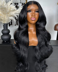 Faye | Body Wavy Jet Black HD Lace Closure Frontal Glueless Wig