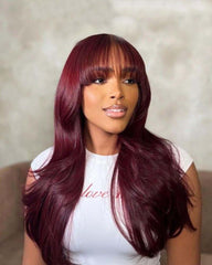 Naomi | Straight Human Hair 13x4 Frontal Wig with Bangs