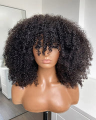 Angela | Custom Wig ( 3/4/5 Bundles) Afro Kinky Curly HD Lace Glueless Wig with Bangs