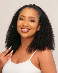Laney | Afro Kinky Curly Human Hair Headband Wig