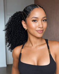 Kinky Curly Human Hair Drawstring/ Velcro Ponytail Extensions