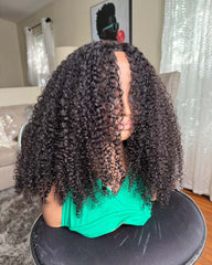 Summer | Afro Kinky Curly Human Hair Flip Over Half Wig