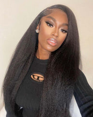 Ashley | Kinky Straight HD Lace Frontal & Closure Glueless Wig