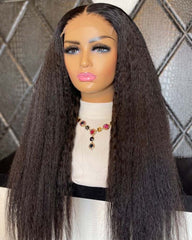 Ashley | Kinky Straight HD Lace Frontal & Closure Glueless Wig