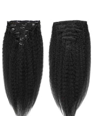 THICK Human Hair Kinky Straight Clip ins
