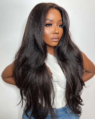 Polly | Perruque sur mesure (3/4/5 paquets) Perruque crépue lisse HD sans colle