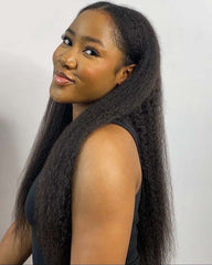 Tamara | Peruca reta crespa com corte em V e costura removível