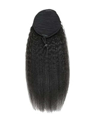 Cabelo humano grosso, crespo, liso, com cordão/velcro, rabo de cavalo