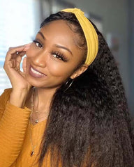 Cindy | Authentic RAW HAIR Kinky Straight Headband Wig