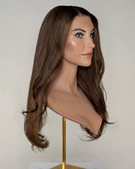 Dark Roots Latte Brunette Premium European Hair Lace Top Wig