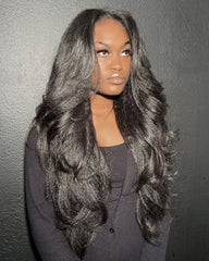 Anika | Curtain Bangs with Heavy Layers Kinky Straight Glueless Wig