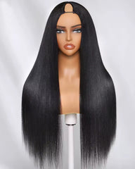 Monique | "Removable Sew-in" Light Yaki Straight V Part Wig U Part Wig