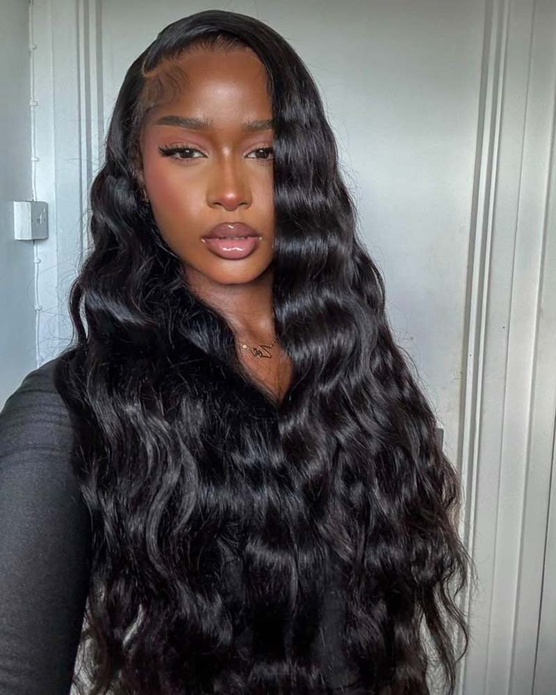 Megan | Peruca frontal de renda HD com ondas profundas e fechamento sem cola