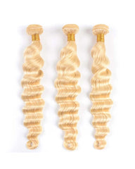 Mèches de cheveux blonds ondulés profonds #613