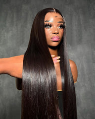 Eva | Silky Straight Jet Black HD Lace Closure Frontal Glueless Wig