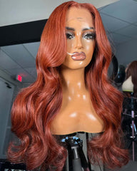 Cassandra | Auburn Copper HD Lace Frontal & Closure Human Hair Glueless Wig
