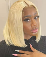 Bianka | Transparent Lace 13x4 Frontal #613 Blonde Glueless Bob Wig