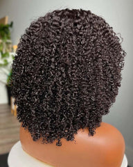 Vitória | Peruca de cabelo humano pré-arrancada, encaracolada e sem cola, com renda HD, Layers Kinky Curly