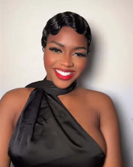 Reine | Pre-styled Classic Nostalgia Wave Pixie Wig (No Lace, Full Machine Made Wig)