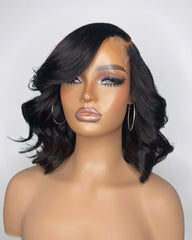 Symone | Side Part Wavy HD Closure Wig Glueless Bob Wig