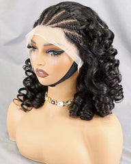 Liyah | Human Hair 13x4 Lace Frontal Spiral Curl Pre Braided Wig