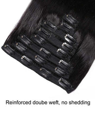 THICK Human Hair Straight Hair Clip ins