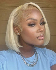Nicole | HD 2x6 5x5 6x6 Closure Wig Blonde #613 Glueless Bob Wig