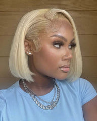 Nicole | HD 2x6 5x5 6x6 Closure Wig Blonde #613 Glueless Bob Wig