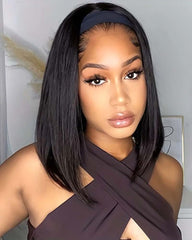 Emmy | Silky Straight Bob Human Hair Headband Wig