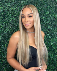 Ariyah | Ash Blonde Highlight HD Lace Glueless Wig