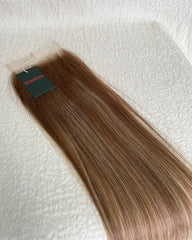 Fermeture et frontale en dentelle HD Balayage Cheveux bruts